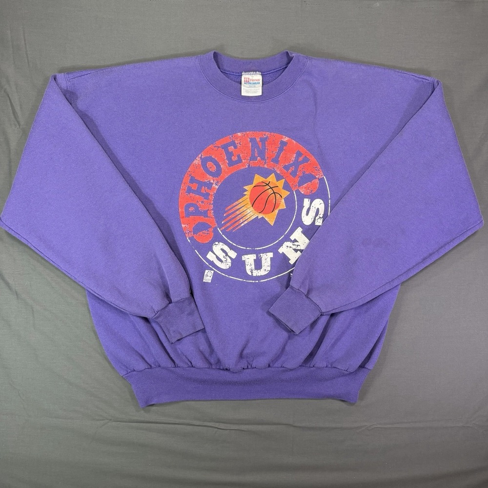 Vintage PHOENIX SUNS Basketball NBA Team Pullover Crew Sweatshirt Men XXL